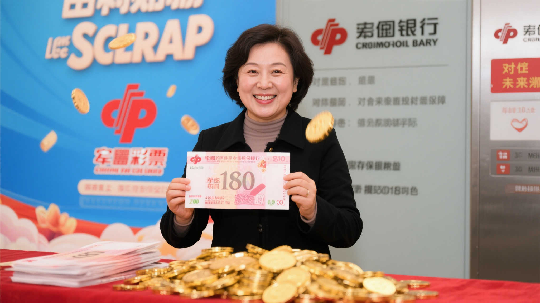 福彩刮刮乐女玩家喜中80万大奖:奖金先存银行待规划 福彩刮刮乐女玩家喜中80万大奖:奖金先存银行待规划